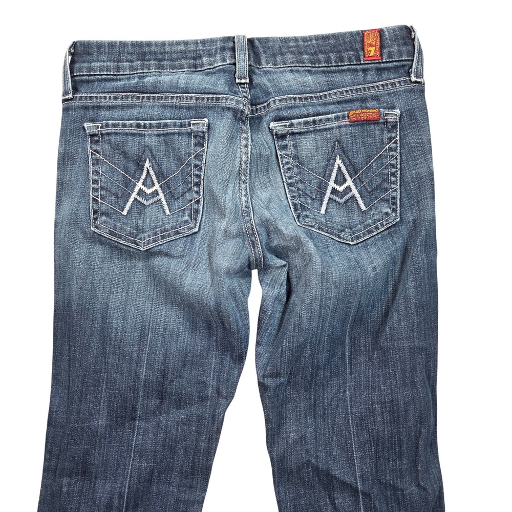 7 For All Mankind A Pocket Flare Jeans Womens 26 Blue Dark Wash Stretch Denim